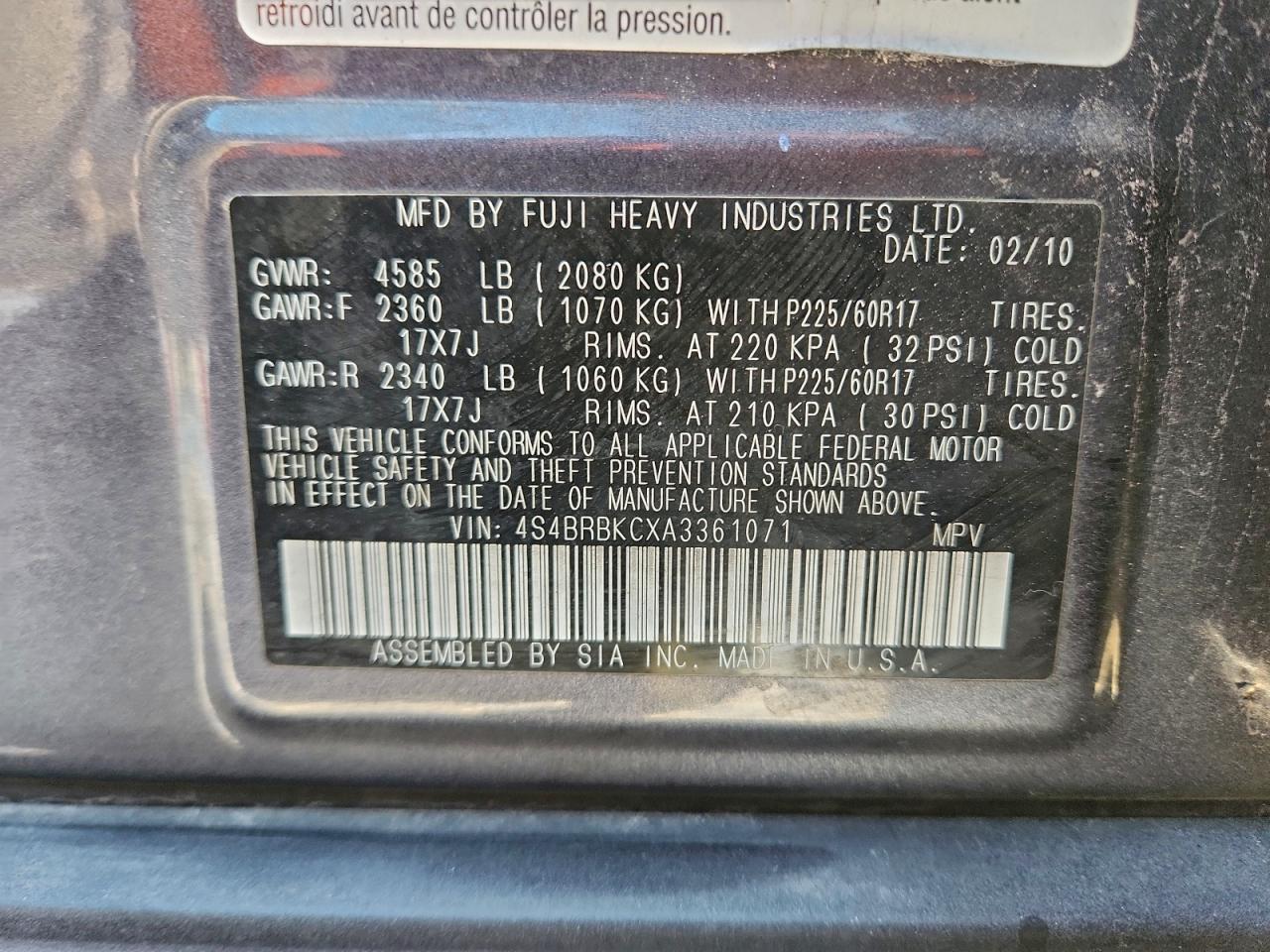 Subaru Outback 2.5i Limited Image 8