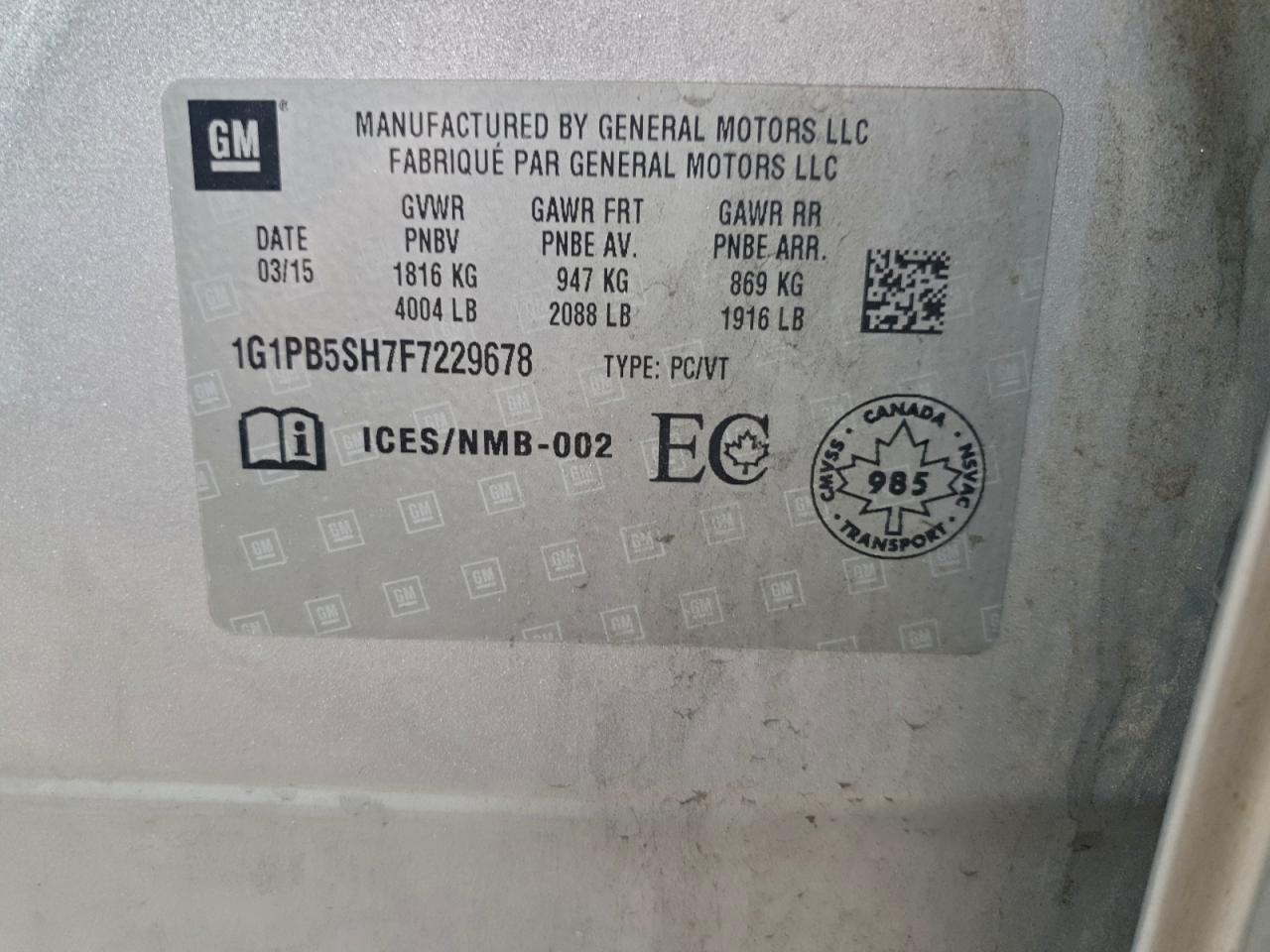 Chevrolet Cruze Ls Image 7